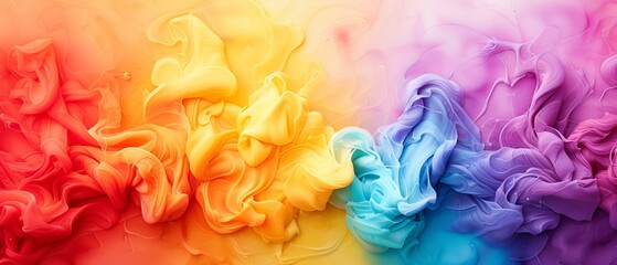 Fototapeta premium A close-up of a multicolored background with a blend of colors in the center and the lower half at the bottom