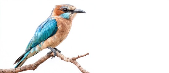 Blue-Crested Roller Perched on a Branch