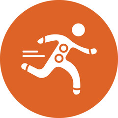 Running glyph circle icon