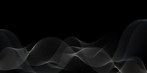 Abstract white wavy lines Digital frequency track equalizer background. Curved wave smooth stripe seamless pattern. Wave lines created using blend tool. graphic design template banner business wave.