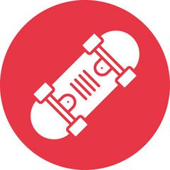 Skateboard glyph circle icon