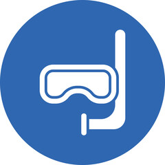 Diving mask glyph circle icon