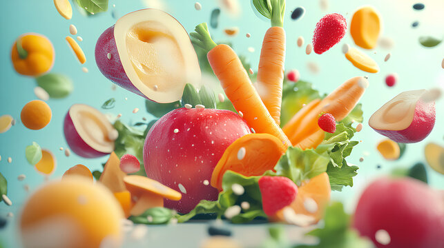 3D Illustration of AI Nutritionist Customizing a Meal Plan

