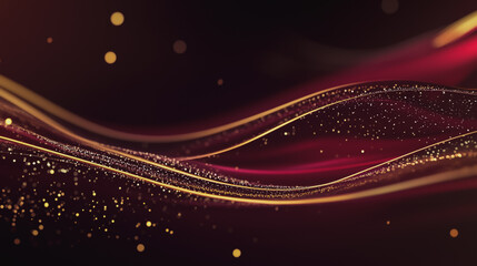 Obraz premium Abstract digital background electromagnetic wave background Innovation digital wave, information technology background and luxury background with golden line decoration and curve light effect