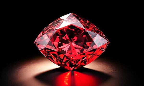 red gemstone on dark background