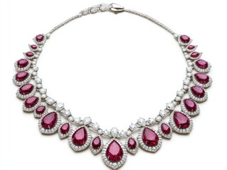 Obraz premium Elegant Ruby and Diamond Necklace