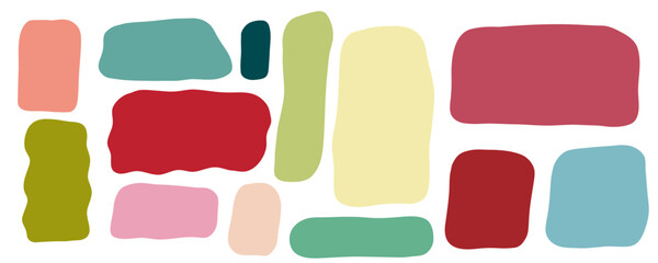 Hand drawn minimalist quote poster set. Quote color frames blank template spot collection. Isolated text box. Empty speech bubbles set. Stock vector illustration isolated on white background.