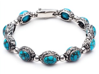 Sophisticated Turquoise and Silver Bracelet