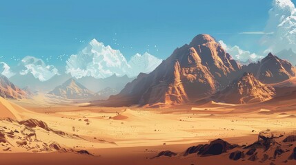 Naklejka premium Desert Mountain Landscape.