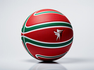 Basketball featuring the Bahraini flag on a white background