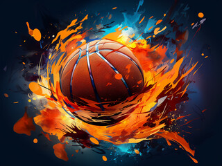 Basketball championship vector banner featuring an abstract design