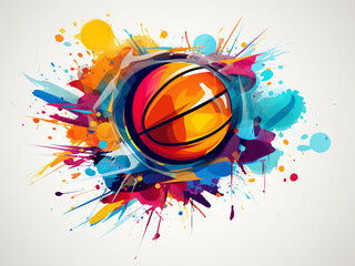 Abstract basketball illustration for a championship banner design