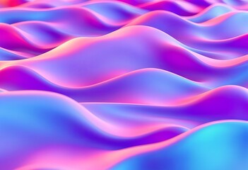 Obraz premium Dynamic 3D waves in a neon color