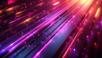 Fototapeta premium Black background with diagonal lines and neon purple light effects for an elegant techinspired design