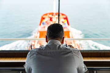 Tanker Ship Captain and Pilothouse Photo, Istanbul Turkiye (Turkey) © raul77