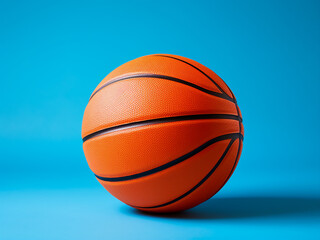 Fototapeta premium Close-up of a basketball against a blue background