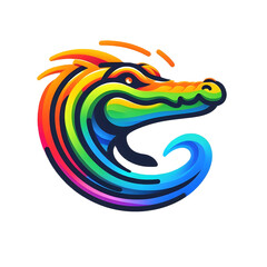 Obraz premium Colorful crocodile illustration for vibrant wallpaper design