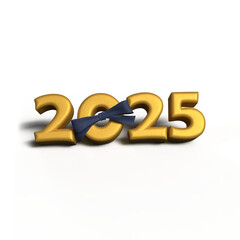 Golden 3d 2025 new year text