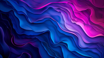 Obraz premium Abstract gradient background. Blue and purple wavy lines. Blue layers. Copy space.