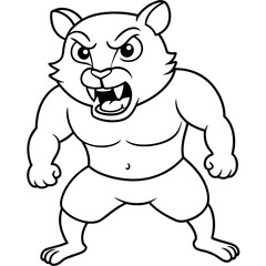 A ferocious angry  Hamster athlete posing art vector illustration