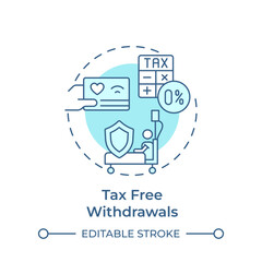 Tax free withdrawals soft blue concept icon. Health savings account benefit. Medical services expenses. HSA. Round shape line illustration. Abstract idea. Graphic design. Easy to use in brochure