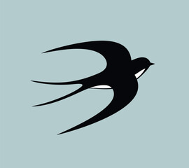 Swallow logo. Isolated swallow on white background