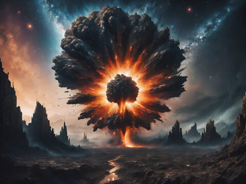 Celestial Collapse: Stars Falling as the Sky Implodes and Earth Trembles