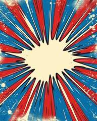 Fototapeta premium Red & Blue Comic Book Blast
