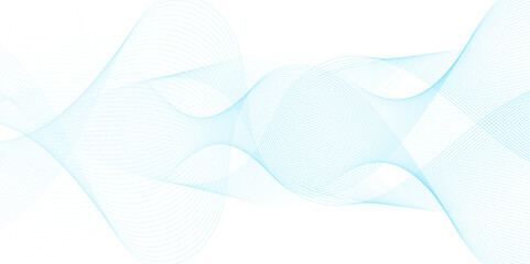 Abstract blue wavy lines Digital frequency track equalizer background. Curved wave smooth stripe seamless pattern. Wave lines created using blend tool. graphic design template banner business wave.