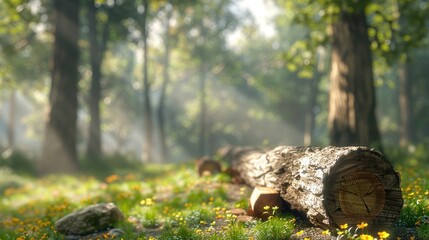 Obraz premium Sustainable Firewood Logs Natural Fuel Source for Warmth and Comfort, Forest Products, Logs, Firewood, Forest Product, Renewable Energy, Eco-Friendly, Sustainable Forestry, Wood Burning, Log