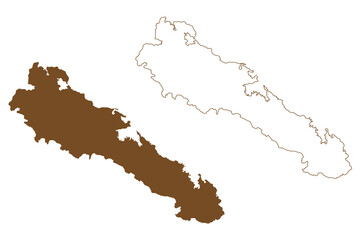 Simeulue island (Republic of Indonesia, South East Asia) map vector illustration, scribble sketch Simeulue map