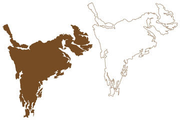 Sodertorn island (Kingdom of Sweden) map vector illustration, scribble sketch Sodertorn map