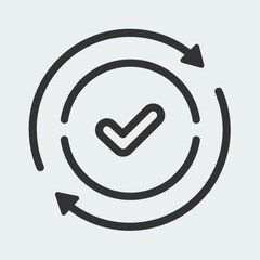 Update or easy pay icon with round convenient design stock illustration