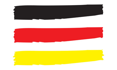 Highlight marker lines. Marker red, black and yellow strokes. Hand drawn marker strokes. Text marker stripes. Text highlights and underlining. Brush lines. vector EPS 10/AI