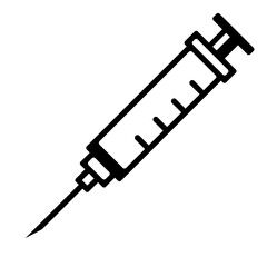 Syringe Icon Vector in white and black colors, outline vector icon from health and medical collection for web, mobile apps and ui. editable and scalable EPS file.