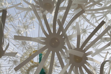 artificial flower made of paper, greeting card with space for your own text, also useful as background,