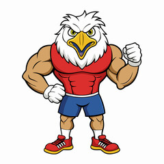 A ferocious angry eagle athlete posing art vector illustration