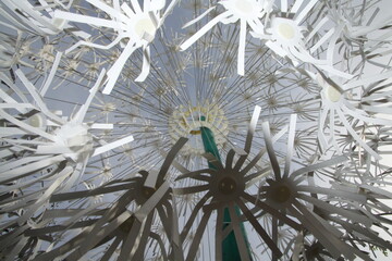 artificial flower made of paper, greeting card with space for your own text, also useful as background,