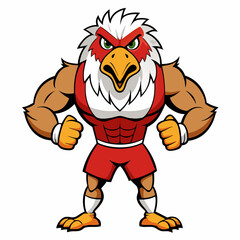 A ferocious angry eagle athlete posing art vector illustration