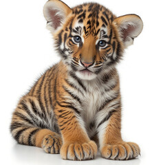Obraz premium Close up of Royal Bengal tiger, isolated on white background