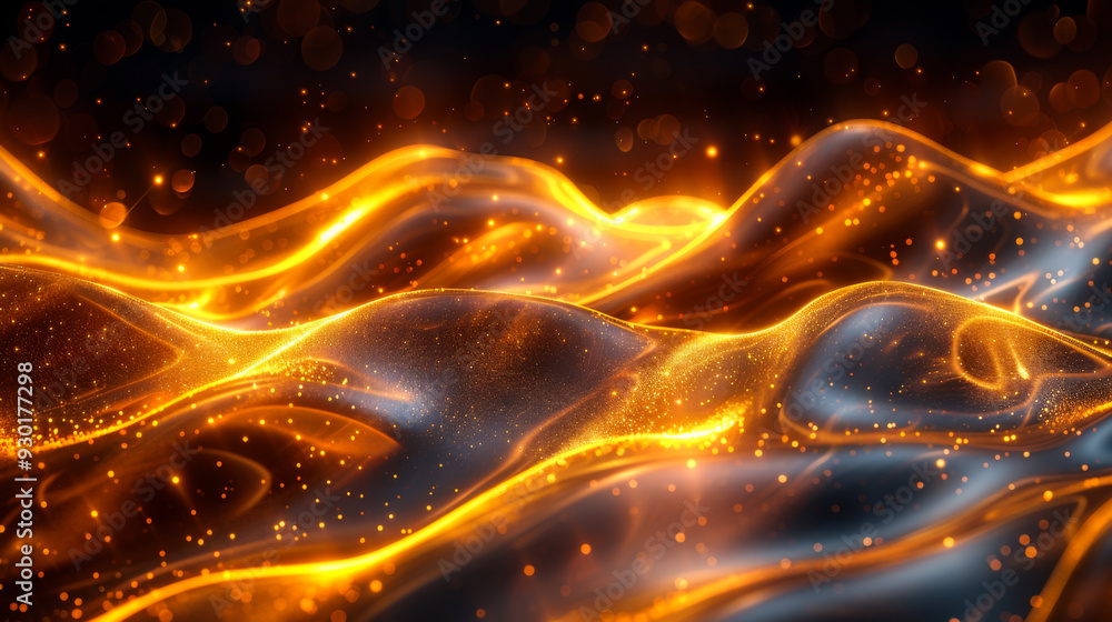Aufkleber the image is a computer generated image of a wave with lots of sparkles. the scene is energetic and 