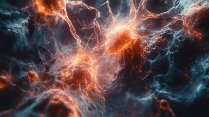 Obraz premium Tranquil Chondrocytes: Ethereal Depiction of Cells in Semi-Transparent Matrix with Natural Textures and Soft Hues