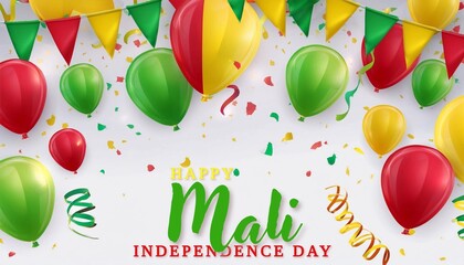 Mali Independence Day Poster Design with Flag