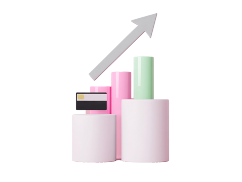 a group of cylindrical objects on a pink background