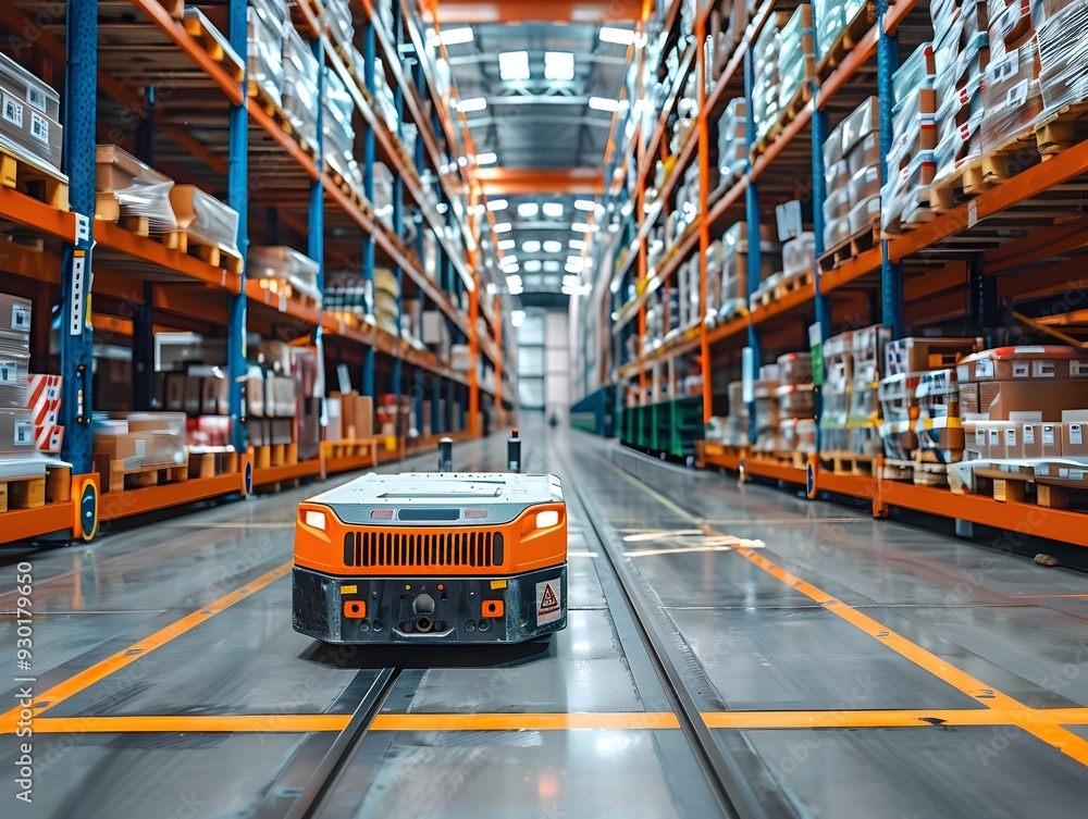 Poster automated warehouse with efficient logistics and material handling solutions