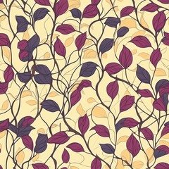 Elegant Autumn Leaves Seamless Pattern Background