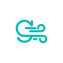 a combination of logos and vectors of wind, with initials, letters, numbers, or alphabets for business and others