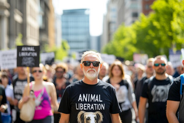 Animal Rights Protest with Vegan Activist
