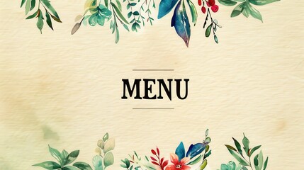 A beautifully set dining table with a menu, elegant ambiance, and delicious cuisine at a fine restaurant during an evening meal