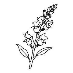 Flower Drawing Silhouette Design Vector Illustration Clipart Eps